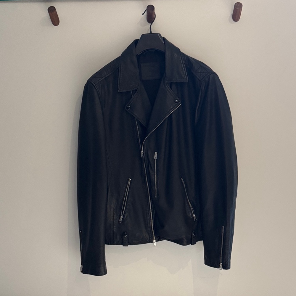 All Saints Black Leather Biker Jacket